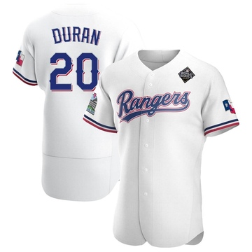 Ezequiel Duran Men's Authentic Texas Rangers White Home 2023 World Series Jersey