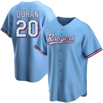 Ezequiel Duran Men's Replica Texas Rangers Light Blue Alternate Jersey