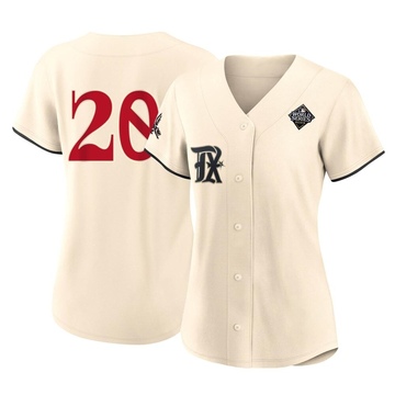 Ezequiel Duran Women's Authentic Texas Rangers Cream 2023 City Connect 2023 World Series Jersey