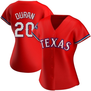 Ezequiel Duran Women's Authentic Texas Rangers Red Alternate 2023 World Series Champions Jersey