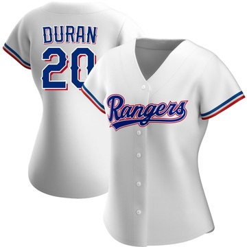 Ezequiel Duran Women's Authentic Texas Rangers White Home Jersey